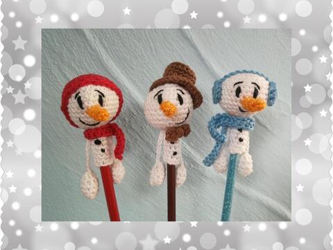 Eine fröhliche Schneemann - Truppe oder die frostigen Stiftehocker :-)