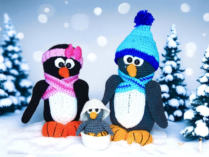 Die süße Pinguin Familie - Häkelanleitung