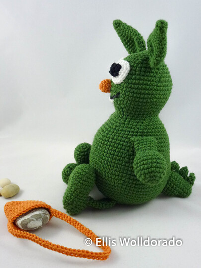 Kuschelmonster Grumpi mit Umhängetasche, Amigurumi, Häkelanleitung