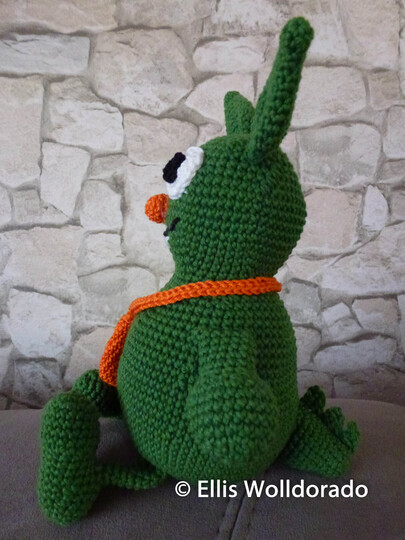 Kuschelmonster Grumpi mit Umhängetasche, Amigurumi, Häkelanleitung