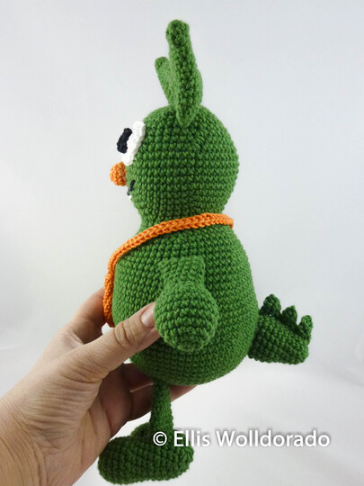 Kuschelmonster Grumpi mit Umhängetasche, Amigurumi, Häkelanleitung