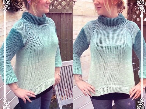 Häkelanleitung Pulli "Lagune"