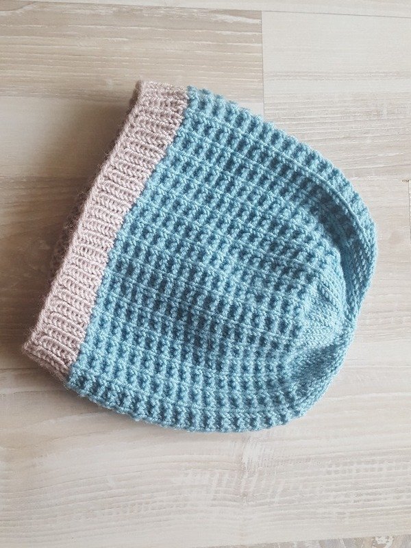 Strickanleitung Babymütze im Waffelmuster, ca. 3 - 9 Monate