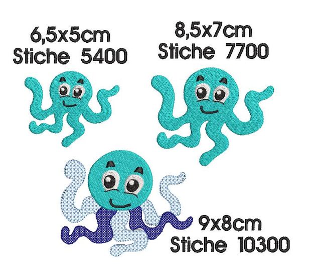 Stickdatei Unterwasserwelt SET 10x10cm Rahmen