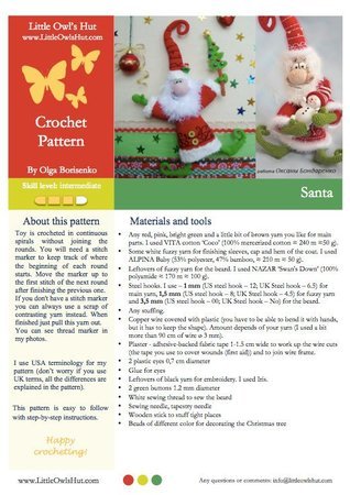 036 Crochet Pattern - Santa Claus, Father Frost, Father Christmas - Amigurumi PDF file by Borisenko