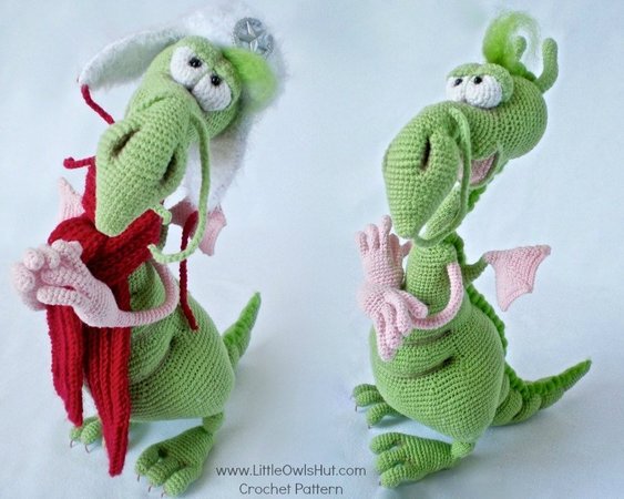 026 Crochet Pattern - Dragon toy with wire frame - Amigurumi PDF file by Astashova CP