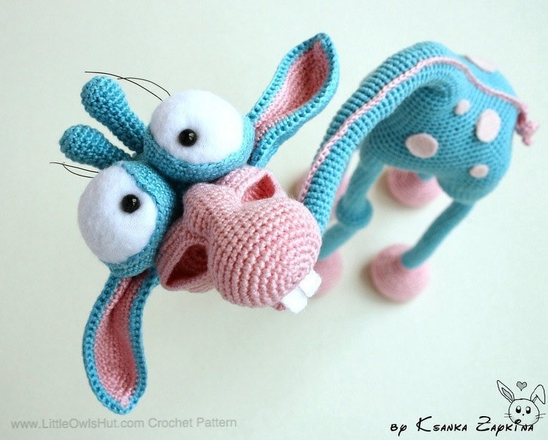005 Crochet pattern - Giraffe toy with wire frame - Amigurumi PDF file By Astashova CP