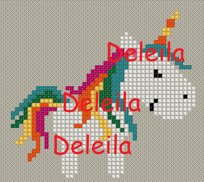 Stickvorlage Einhorn Handsticken in 2 verschiedene Größen