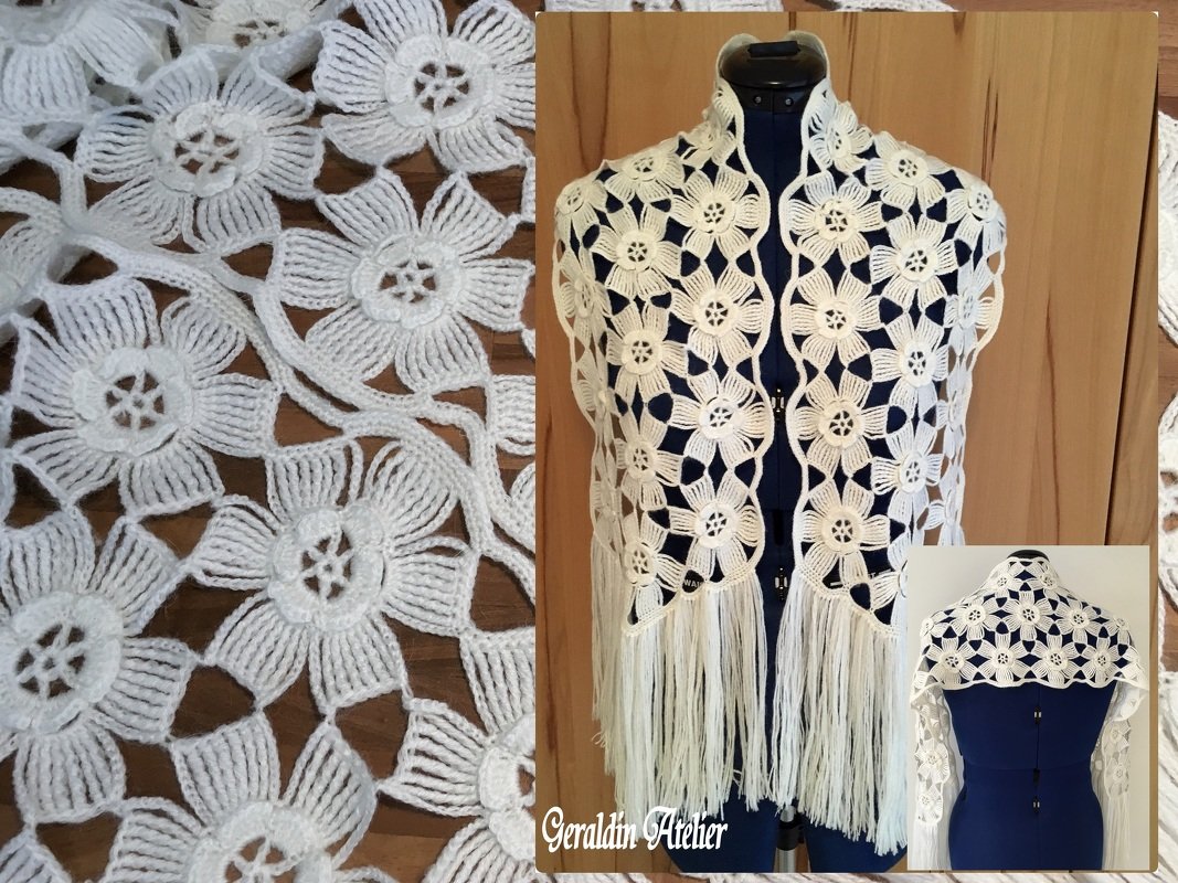 Eleganter Schal, Stola im Blumenmuster - Bild 5