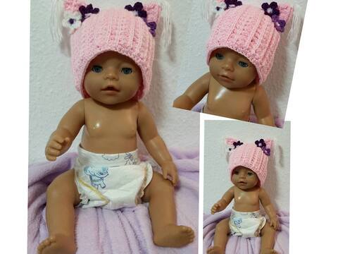 Häkelanleitung - zauberhafte Mütze *Elli* mit Katzenöhrchen und Blümchen - jede Größe