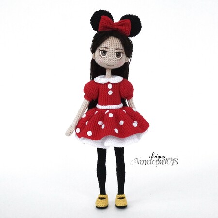 Doll in Minnie Mouse Costume