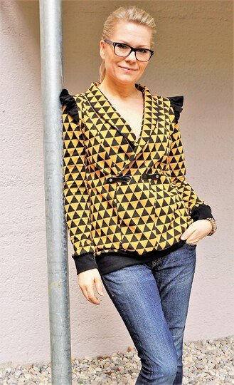 Ebook Schnittmuster Nähanleitung Schalkragenshirt Jacke Lady Anna