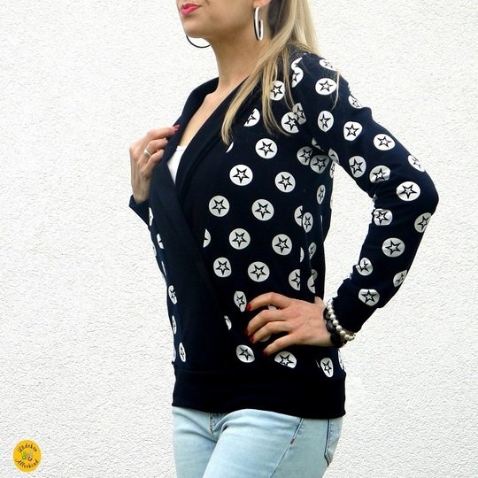 Ebook Schnittmuster Nähanleitung Schalkragenshirt Jacke Lady Anna