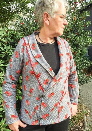 Ebook Schnittmuster Nähanleitung Schalkragenshirt Jacke Lady Anna