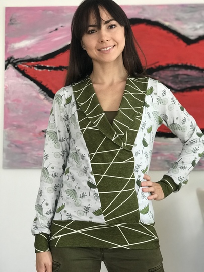 Ebook Schnittmuster Nähanleitung Schalkragenshirt Jacke Lady Anna