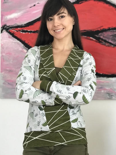 Ebook Schnittmuster Nähanleitung Schalkragenshirt Jacke Lady Anna