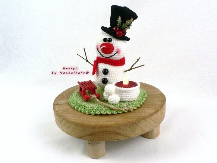 Schneemann Teelicht-Deko -- Häkelanleitung von Haekelkeks®