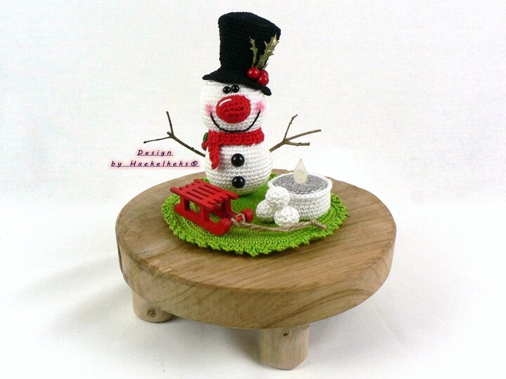 Schneemann Teelicht-Deko -- Häkelanleitung von Haekelkeks®