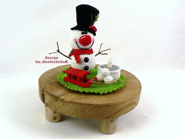 Schneemann Teelicht-Deko -- Häkelanleitung von Haekelkeks®