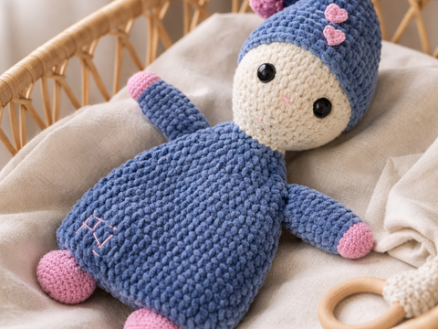 Häkelanleitung Schmusetuch mit Spieluhr, Schnuffeltuch häkeln
