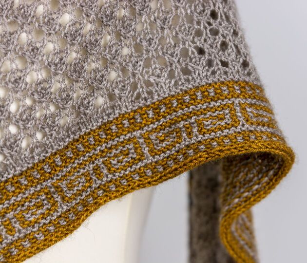 Strickanleitung Dreieckstuch mit Mosaikmuster