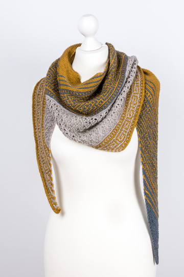 Strickanleitung Dreieckstuch mit Mosaikmuster