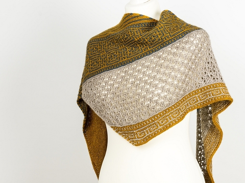 Strickanleitung Dreieckstuch mit Mosaikmuster