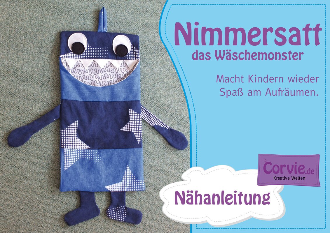 Nimmersatt das Wäschemonster - Nähanleitung + Schnittmuster