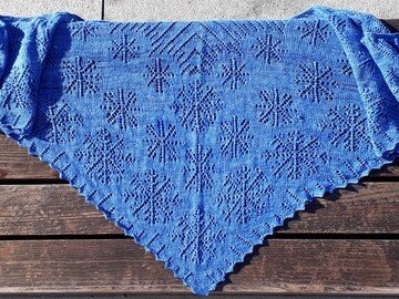 Knitting Pattern Scarf "snowflake" NEW in 2 sizes