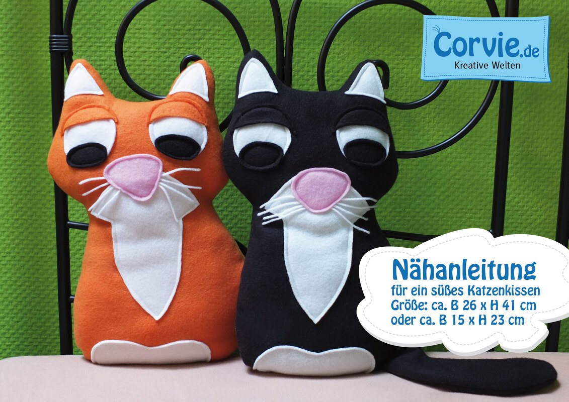 Schlafmütz das Kätzchen - Nähanleitung + Schnittmuster in 2 Größen