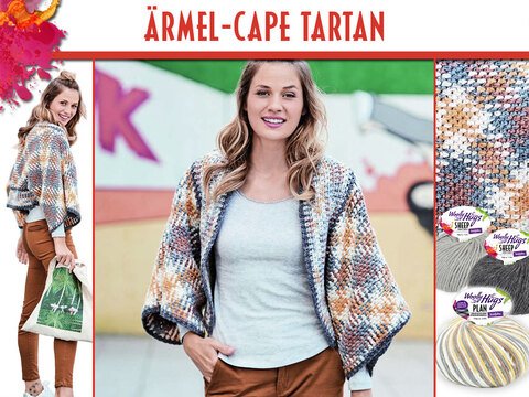 ÄRMEL-CAPE TARTAN