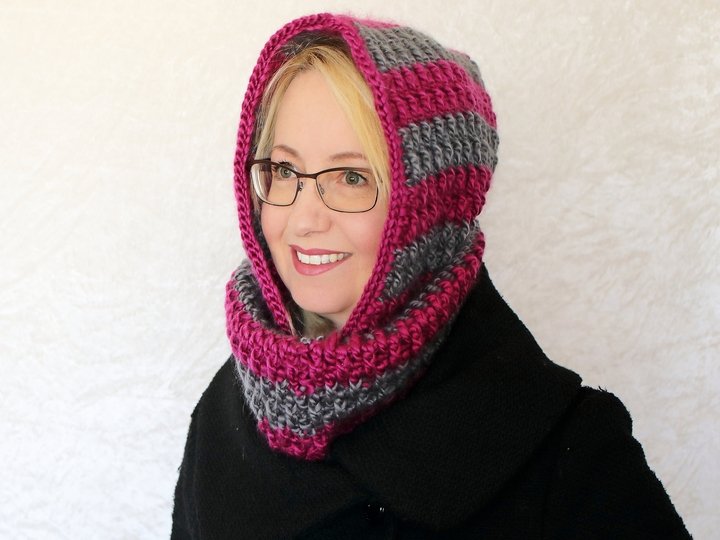 Häkelanleitung Kapuzenschal, Kapuzenloop, Hoodie, Scoodie Eventyr