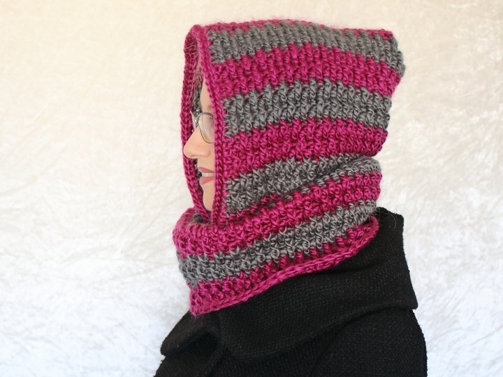 Häkelanleitung Kapuzenschal, Kapuzenloop, Hoodie, Scoodie Eventyr