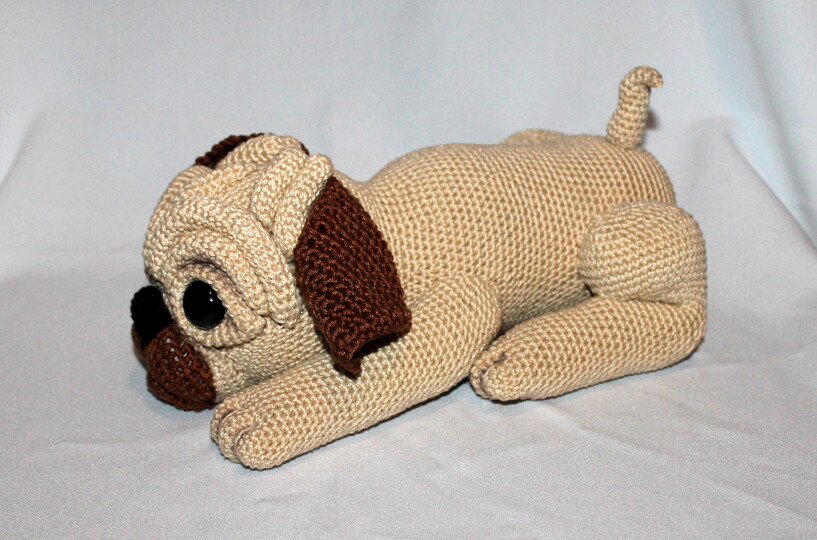 Pug Milo crochet pattern - amigurumi dog, PDF English &  German