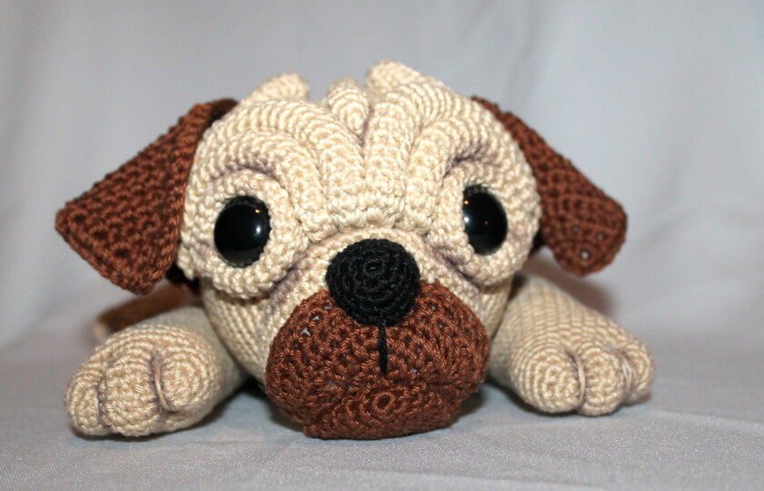 Pug Milo crochet pattern - amigurumi dog, PDF English &  German