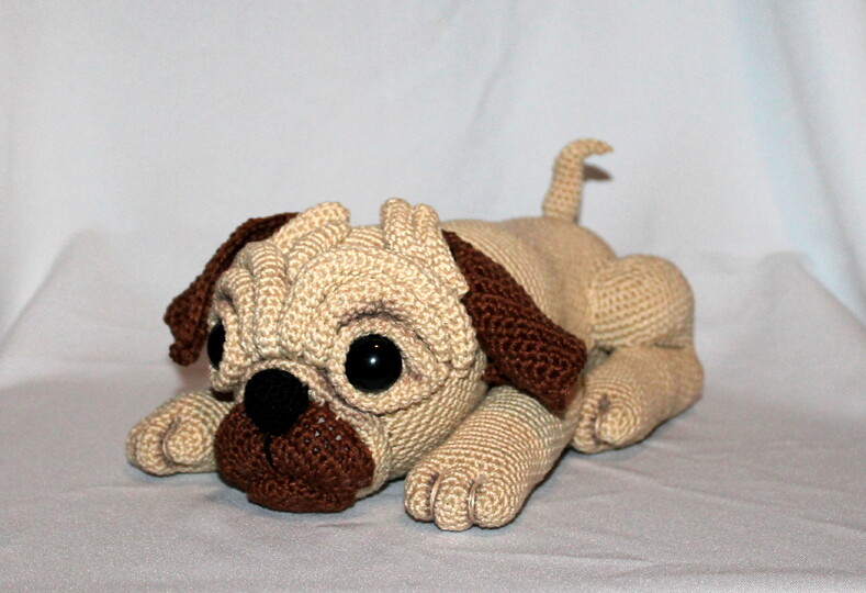 Pug Milo crochet pattern - amigurumi dog, PDF English &  German