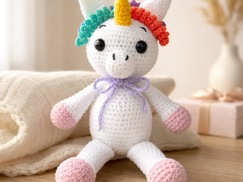 Häkelanleitung Einhorn,Amigurumi Einhorn häkeln,Einhorn häkeln, Tier häkeln