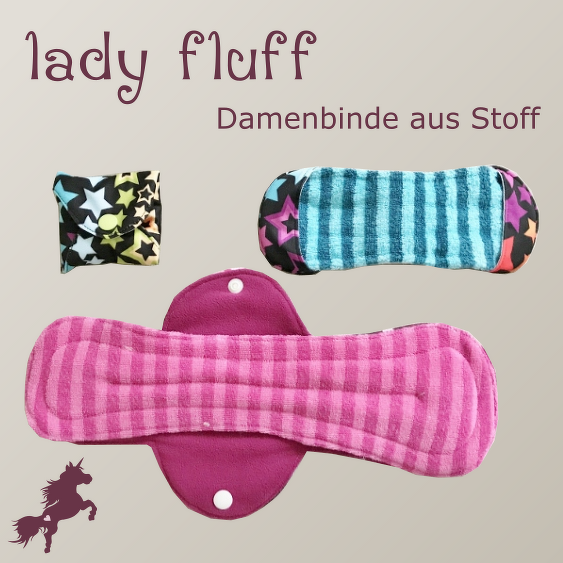 lady fluff ~ Stoffbinde, Damenbinde aus Stoff in drei Größen