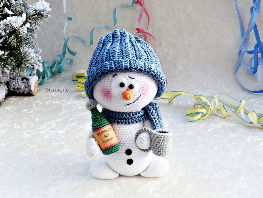 Schneemann – beschwipster Egon - Häkelanleitung