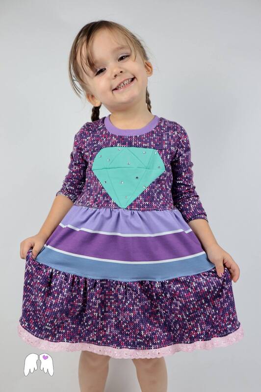 Diamond Dress Kleid mit Diamanten-Unterteilung Gr. 86 - 164