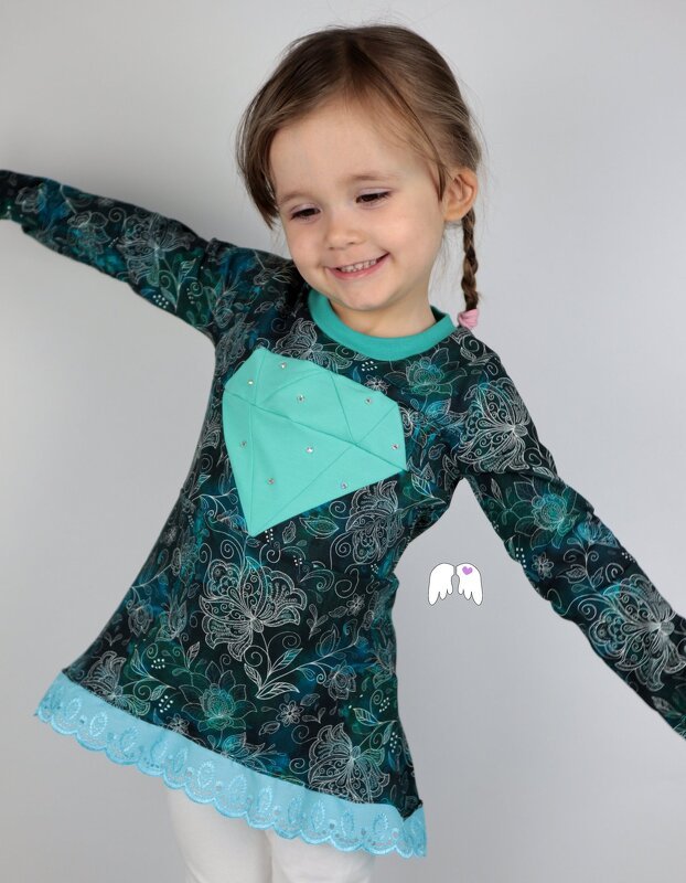 Diamond Tunic Tunika Gr. 86 - 164 Vokuhila