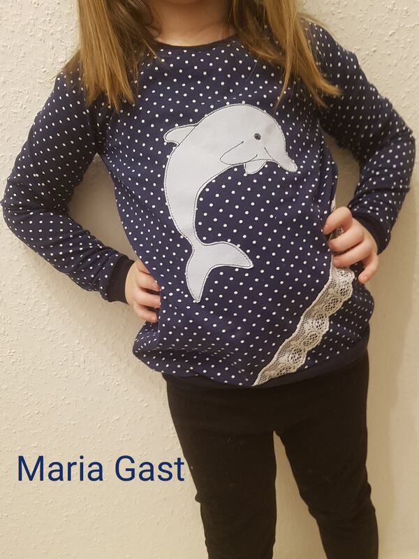 Delfinshirt TIMO Charity Gr. 86 - 152 mit Applikationsvorlage - Bild 4