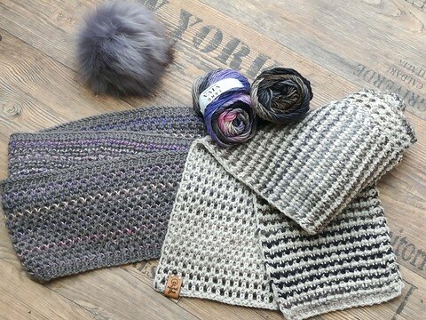 * Boyfriend * Strickanleitung für Schal und Loop im tollen Wendemuster