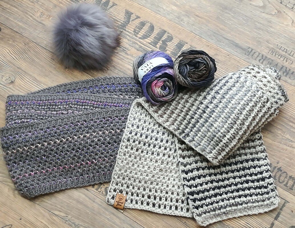 * Boyfriend * Strickanleitung für Schal und Loop im tollen Wendemuster