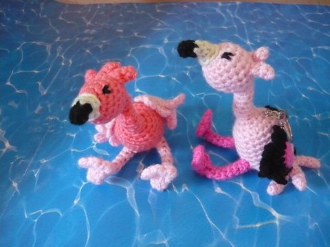 Häkelanleitung Flamingo Schlüsselanhänger / Geschankanhänger