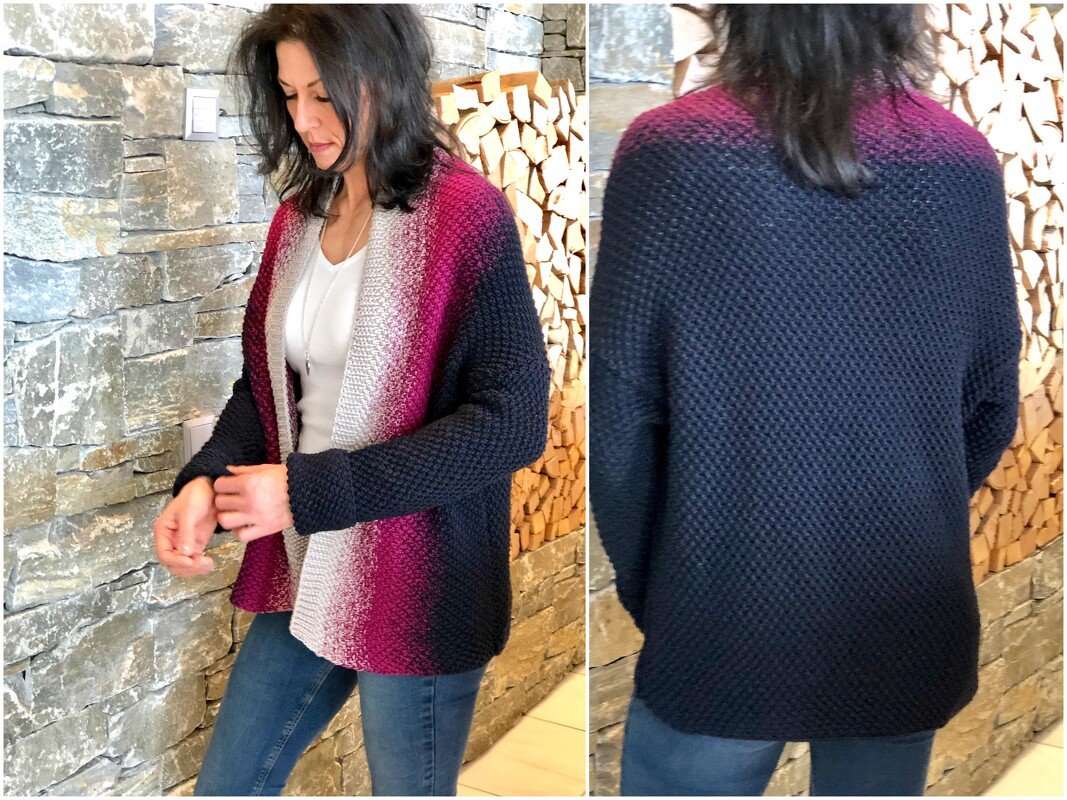 Strickanleitung - Cardigan GRADICOLOR - Farbverlauf - No.213