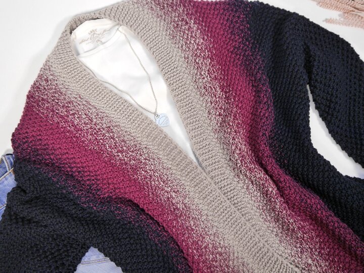 Strickanleitung - Cardigan GRADICOLOR - Farbverlauf - No.213