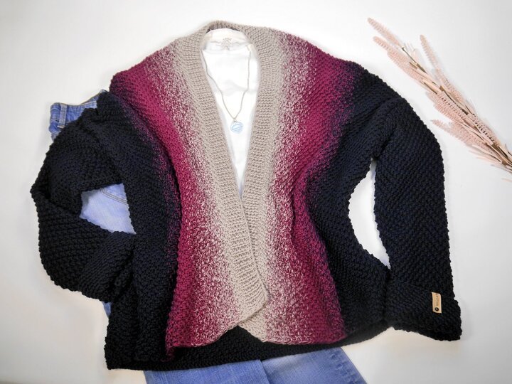 Strickanleitung - Cardigan GRADICOLOR - Farbverlauf - No.213