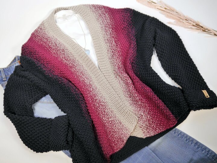 Strickanleitung - Cardigan GRADICOLOR - Farbverlauf - No.213