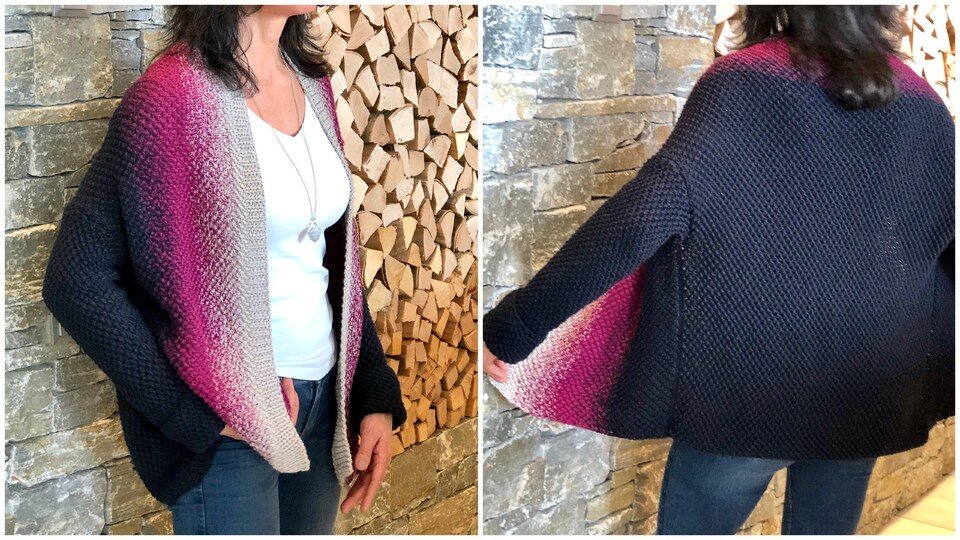 Strickanleitung - Cardigan GRADICOLOR - Farbverlauf - No.213